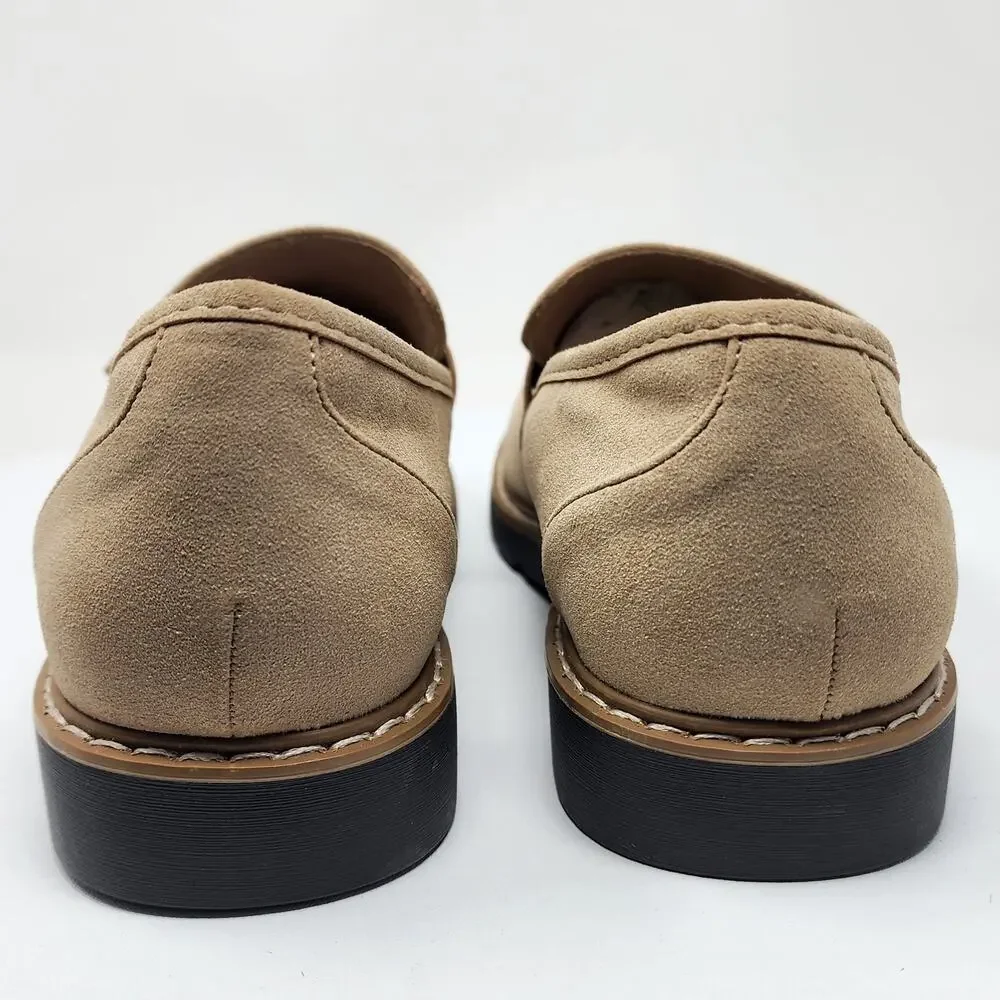 Taryn Rose Devanie Penny Loafer Women 10M Tan Sand Faux Suede/Nubuck TPR Outsole